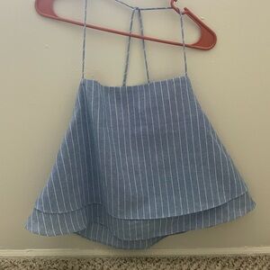 Blue Striped Halter Top